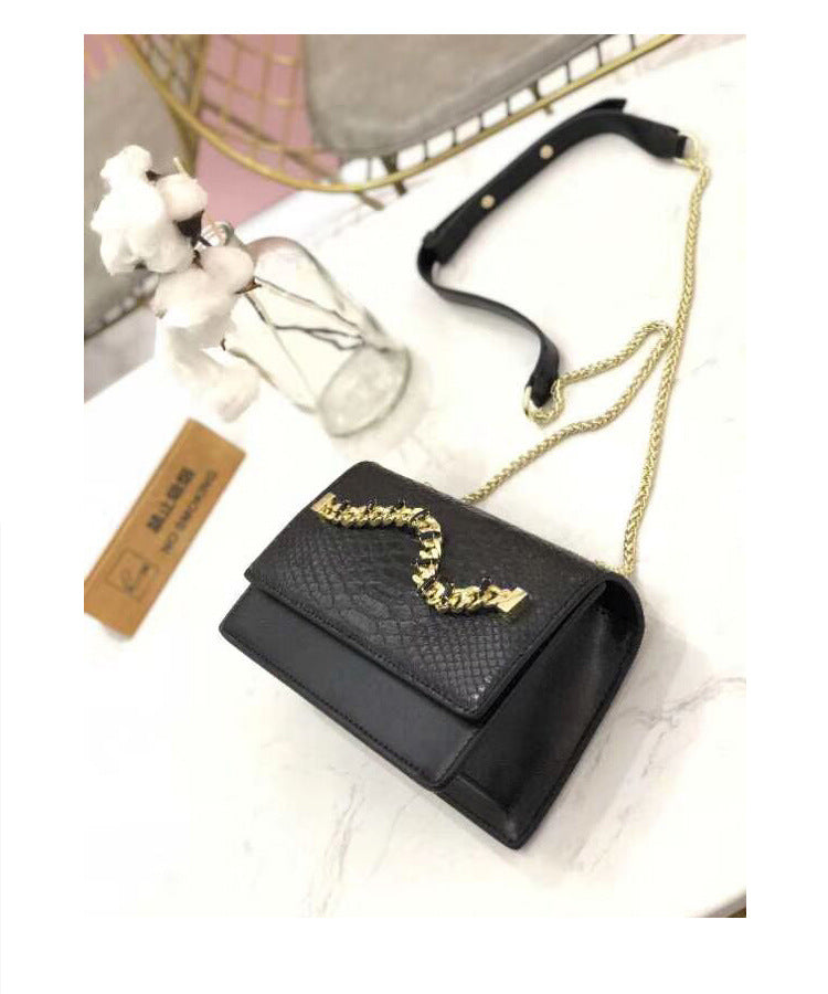 Leather sequin star messenger bag