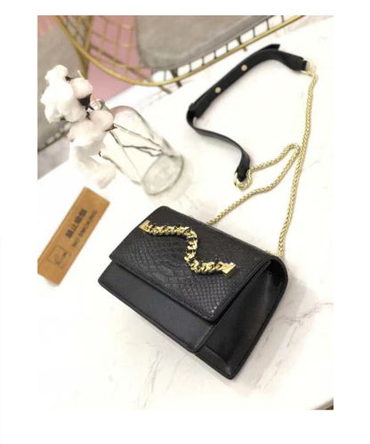 Leather sequin star messenger bag