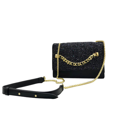 Leather sequin star messenger bag
