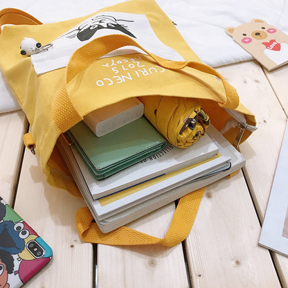 Anime canvas bag female shoulder large capacity bag