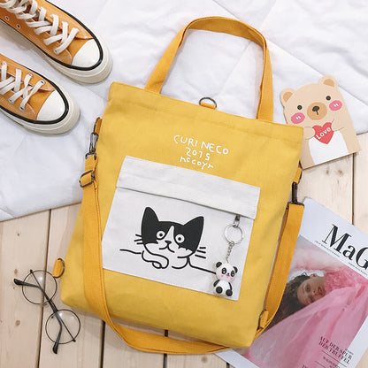 Anime canvas bag female shoulder large capacity bag