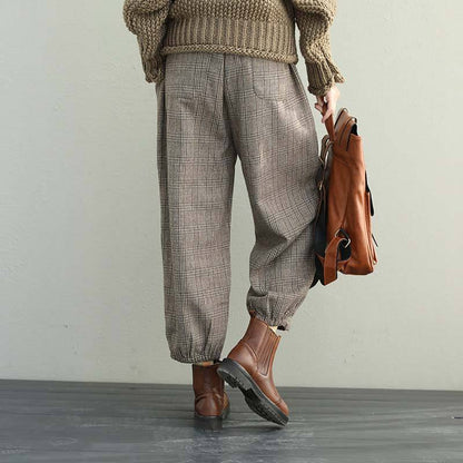 Spring Women Loose Lattice Casual Pants