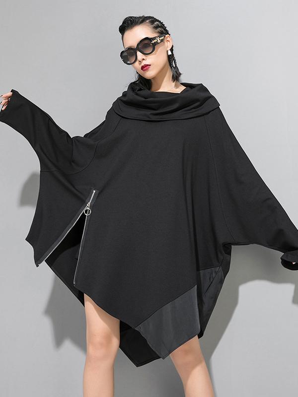 CASUAL CROPPED HEAPS COLLAR SWEATSHIRT