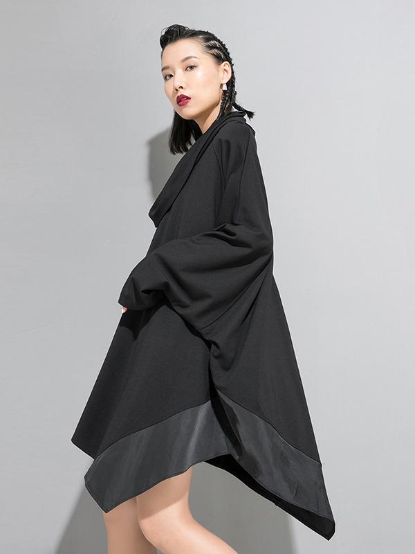 CASUAL CROPPED HEAPS COLLAR SWEATSHIRT