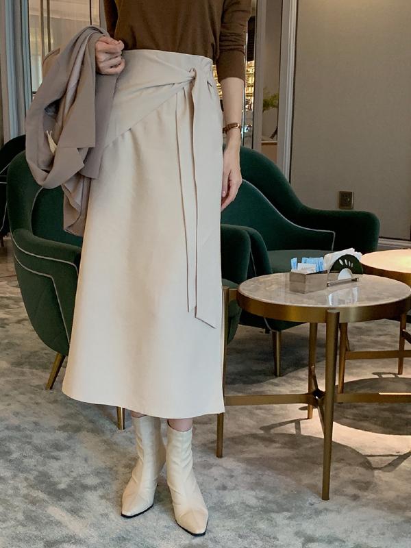 SOLID SPLIT-SIDE EMPIRE BANDAGE SKIRT