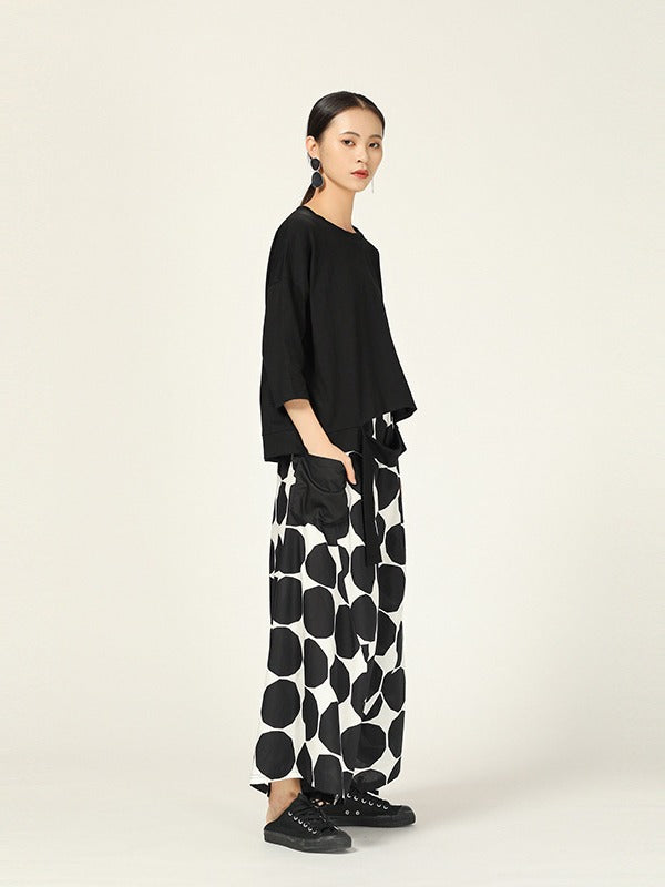 LOOSE POLKA-DOT LOOSE HAREM PANTS