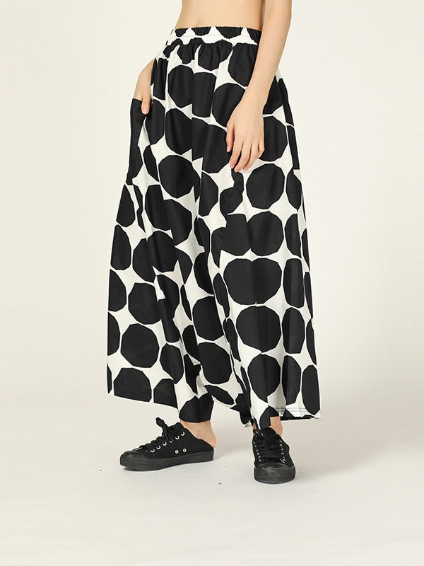 LOOSE POLKA-DOT LOOSE HAREM PANTS