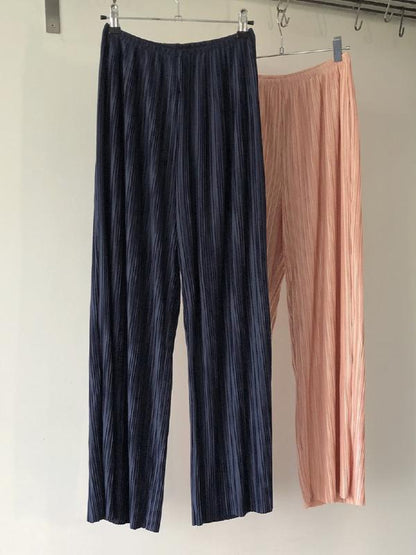 CASUAL RUFFLED ELASTICITY DRAPE WIDE LEG PANTS