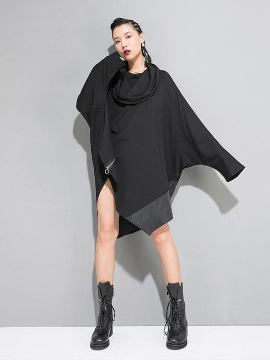 CASUAL CROPPED HEAPS COLLAR SWEATSHIRT