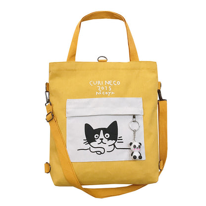 Anime canvas bag female shoulder large capacity bag