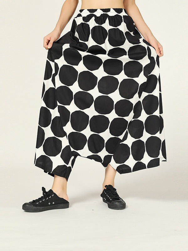 LOOSE POLKA-DOT LOOSE HAREM PANTS