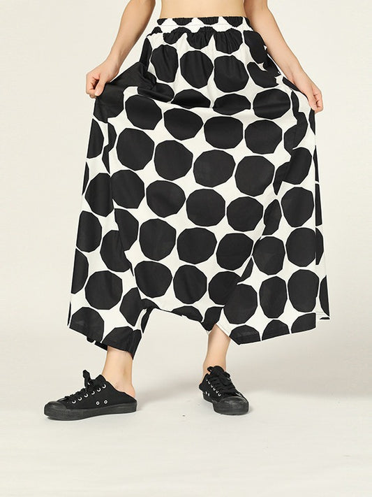 LOOSE POLKA-DOT LOOSE HAREM PANTS