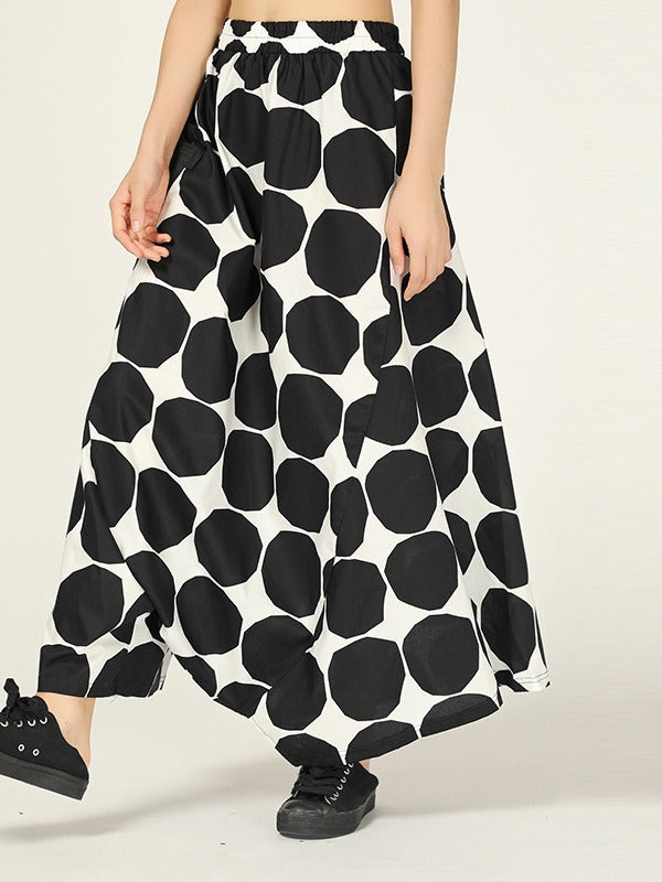 LOOSE POLKA-DOT LOOSE HAREM PANTS