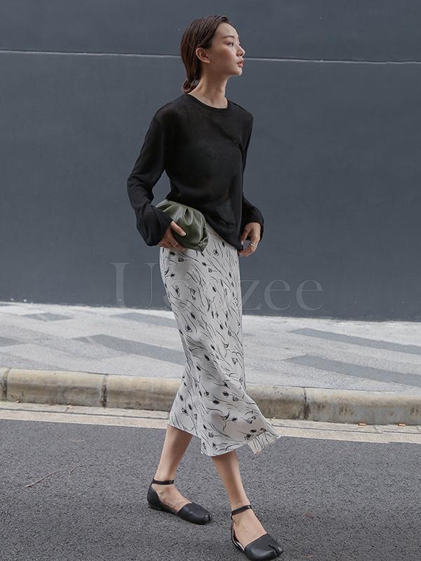 Casual Solid Light Maturity Knitwear