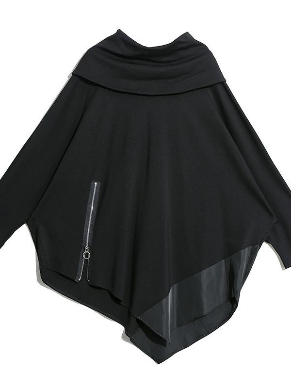 CASUAL CROPPED HEAPS COLLAR SWEATSHIRT