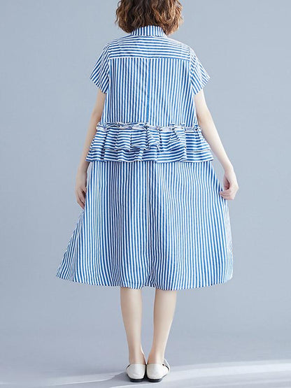Striped Falbala Dress