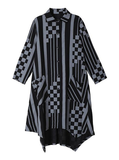 LOOSE STRIPE CROPPED MIDI DRESS - Zebrant