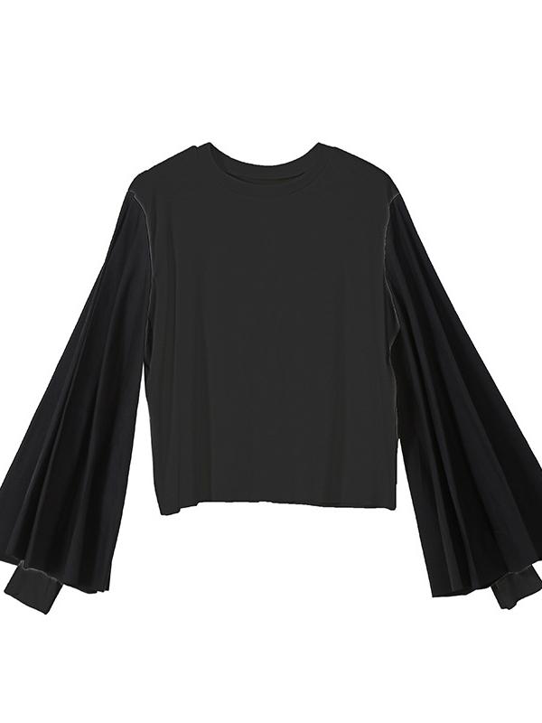 CASUAL PUFF SLEEVE SPLIT-JOINT TOPS