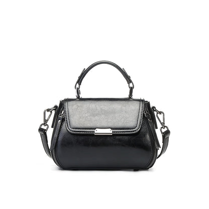 Leather women's shoulder bag retro leather handbag