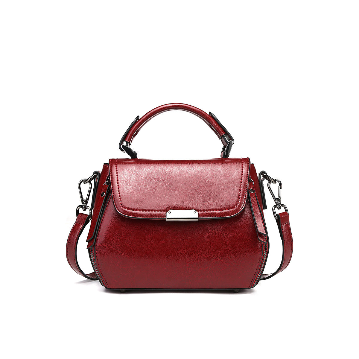 Leather women's shoulder bag retro leather handbag