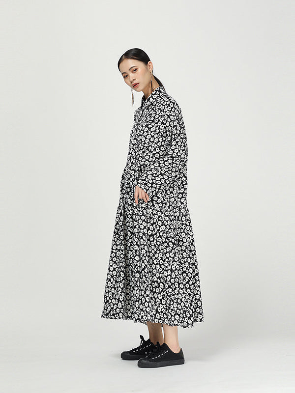 NEW CASUAL FLORAL SHIRT DRESS