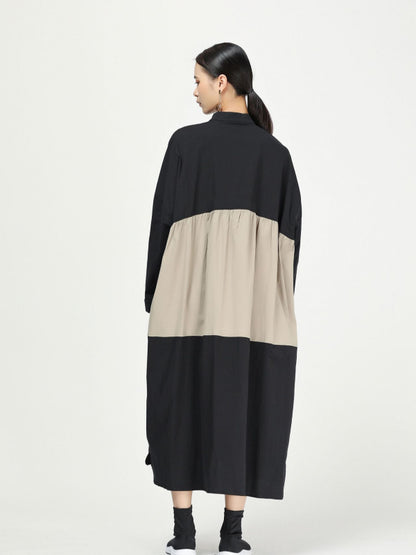New Loose Split-joint Cotton Long Shirt Dress