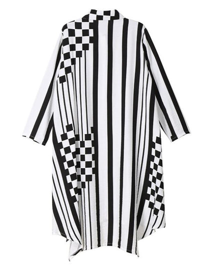 LOOSE STRIPE CROPPED MIDI DRESS - Zebrant