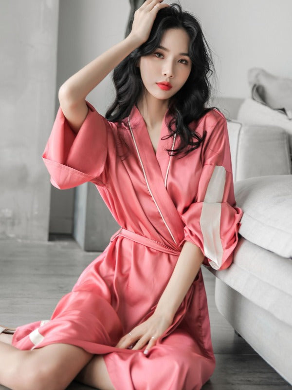 LOOSE PRINTED COMFORTABLE V-NECK PYJAMAS