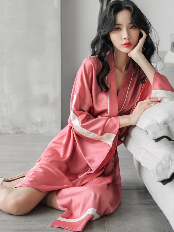 LOOSE PRINTED COMFORTABLE V-NECK PYJAMAS