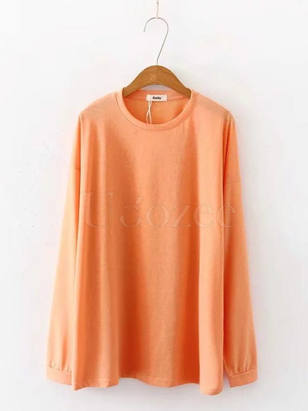 Loose Solid Candy Color Sports Tee