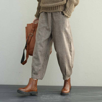 Spring Women Loose Lattice Casual Pants