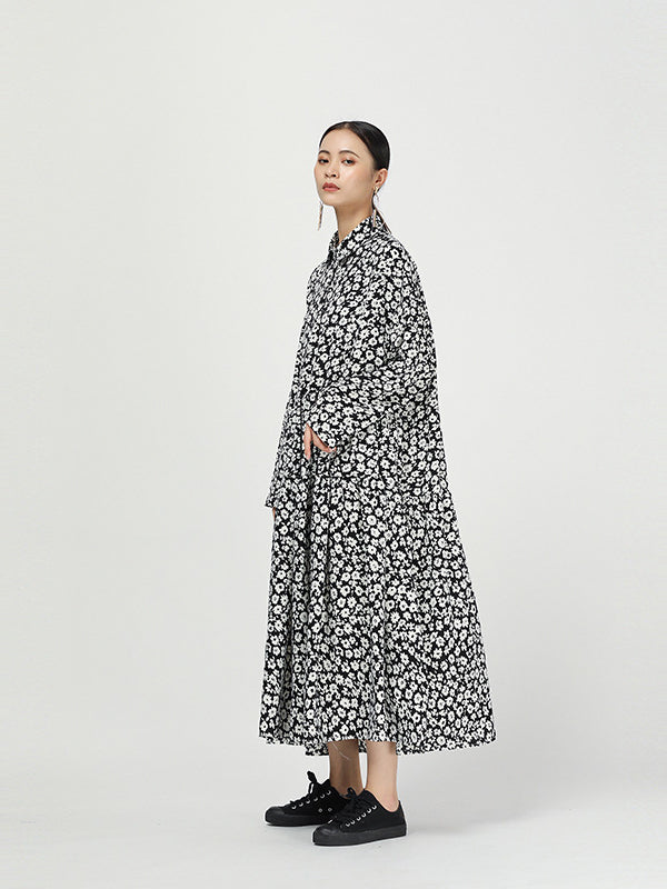 NEW CASUAL FLORAL SHIRT DRESS
