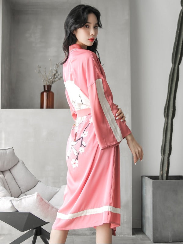 LOOSE PRINTED COMFORTABLE V-NECK PYJAMAS