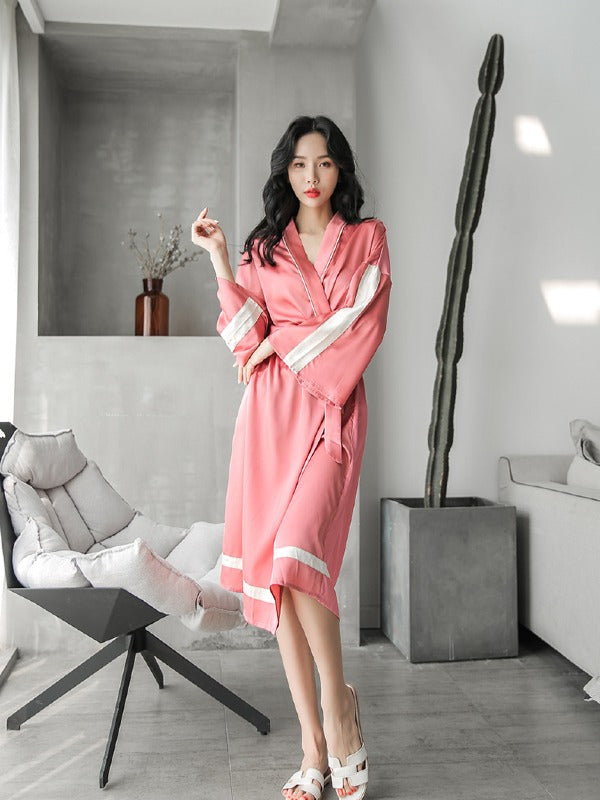 LOOSE PRINTED COMFORTABLE V-NECK PYJAMAS