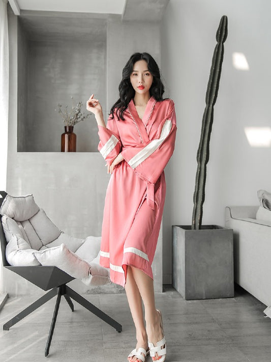 LOOSE PRINTED COMFORTABLE V-NECK PYJAMAS