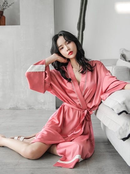 LOOSE PRINTED COMFORTABLE V-NECK PYJAMAS