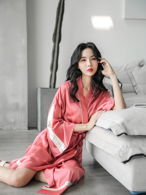 LOOSE PRINTED COMFORTABLE V-NECK PYJAMAS