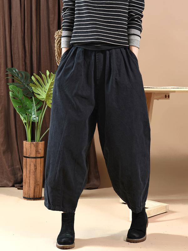 LOOSE SOLID BLOOMERS PANTS