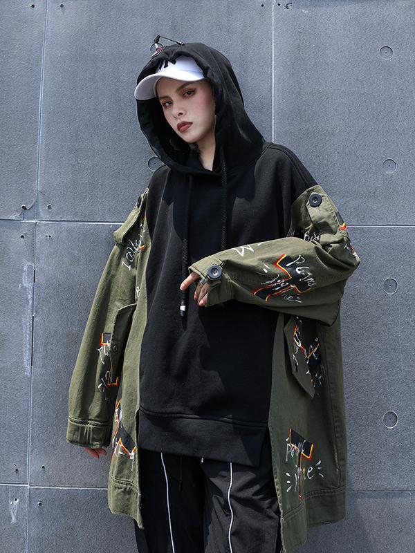 Loose Split-joint Hand-drawn Sweatshirt