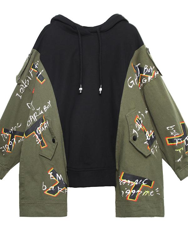 Loose Split-joint Hand-drawn Sweatshirt