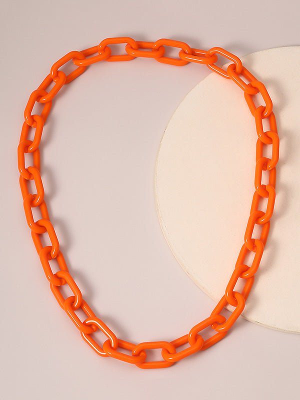 Simple Punk Solid Color Geometric Necklaces