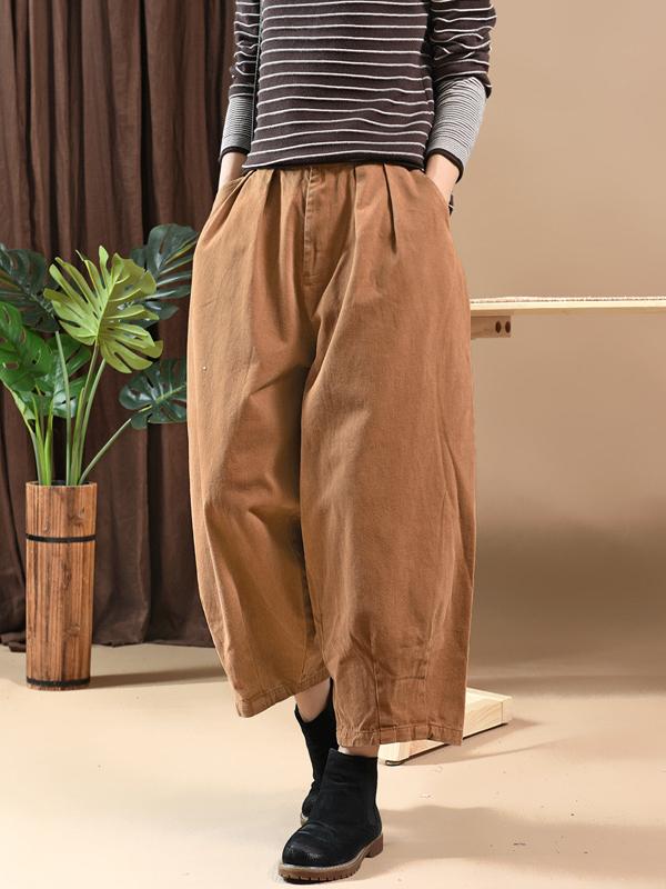 LOOSE SOLID BLOOMERS PANTS