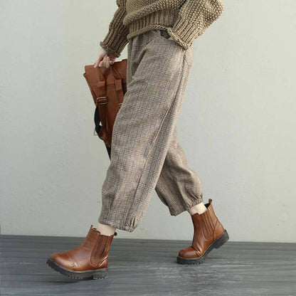 Spring Women Loose Lattice Casual Pants