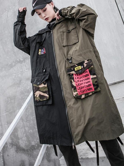 Vintage Split-joint Multi-pocket Outwears