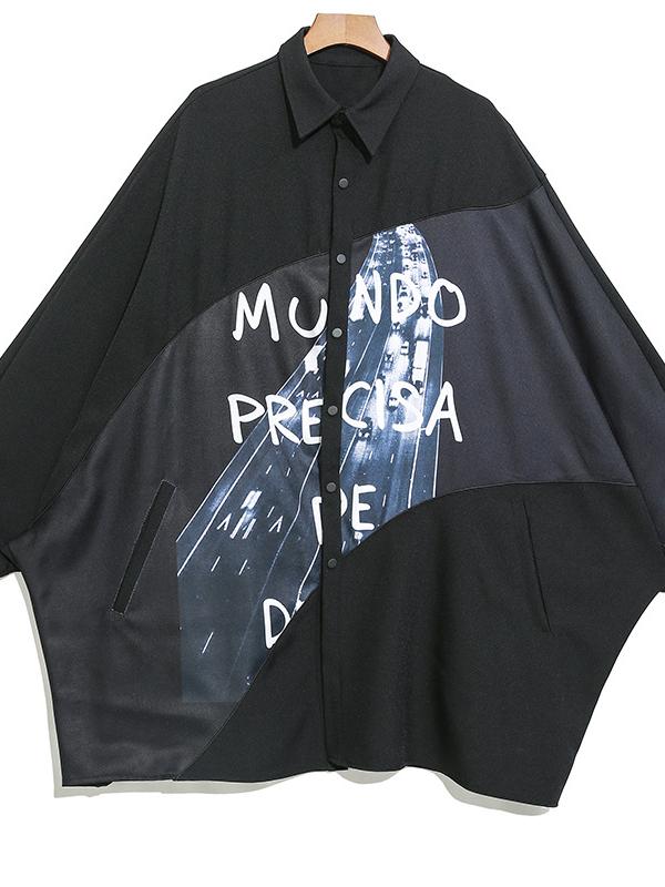 SUPER LOOSE BATWING PRINTED SHIRT