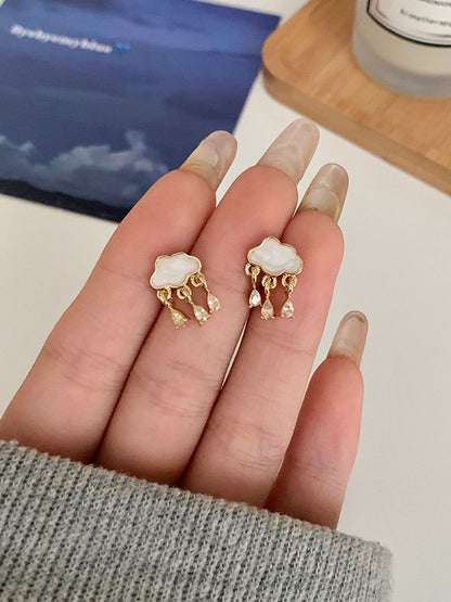 Cloud Rain Shape Tasseled Earrings