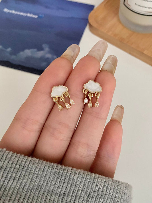 Cloud Rain Shape Tasseled Earrings