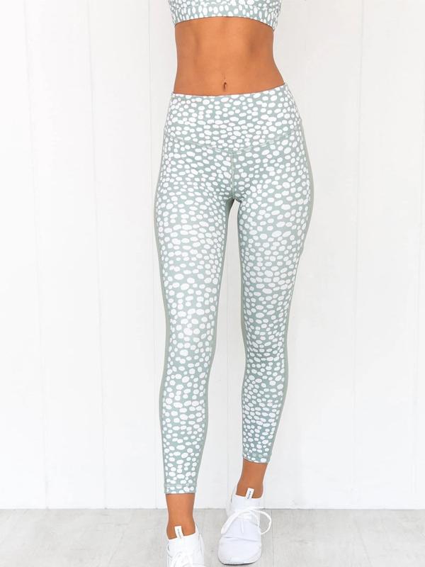 Polka-dot Printed Tank&Leggings Sports Suits