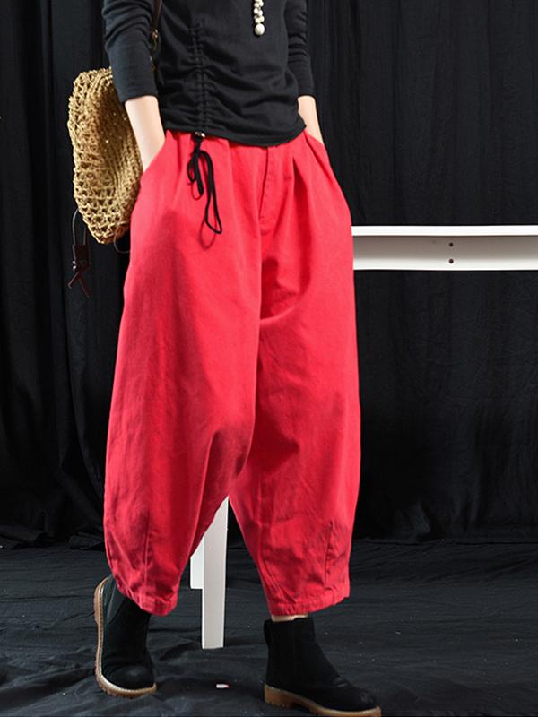 LOOSE SOLID BLOOMERS PANTS