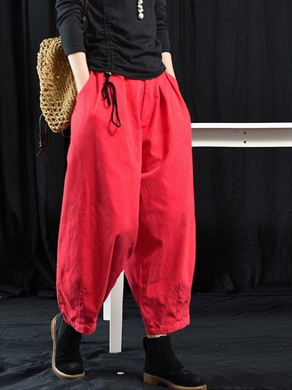 LOOSE SOLID BLOOMERS PANTS